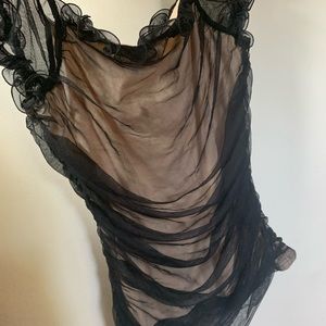 Black & Tan Mesh top